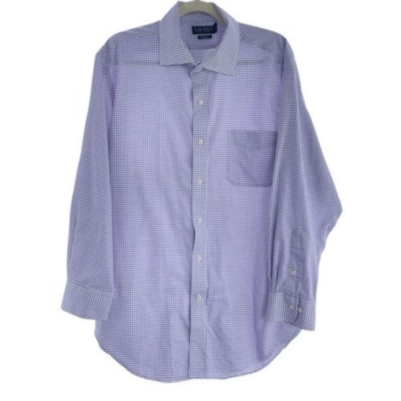 Y2K VTGbLauren Ralph Lauren Purple Gingham Plaid Button Up Shirt - Picture 5 of 6